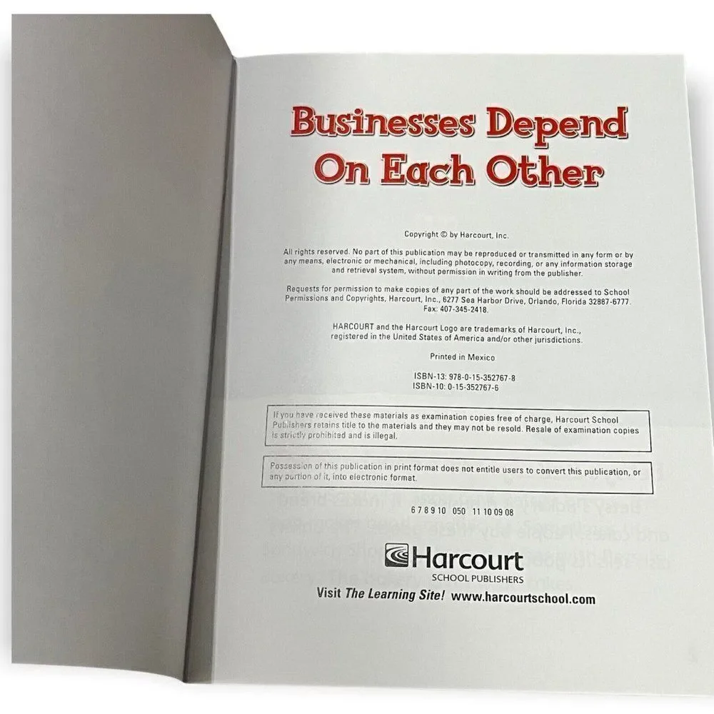 Businesses Depend On Each Other By Lynne Hunter Illustrated Children's Book
